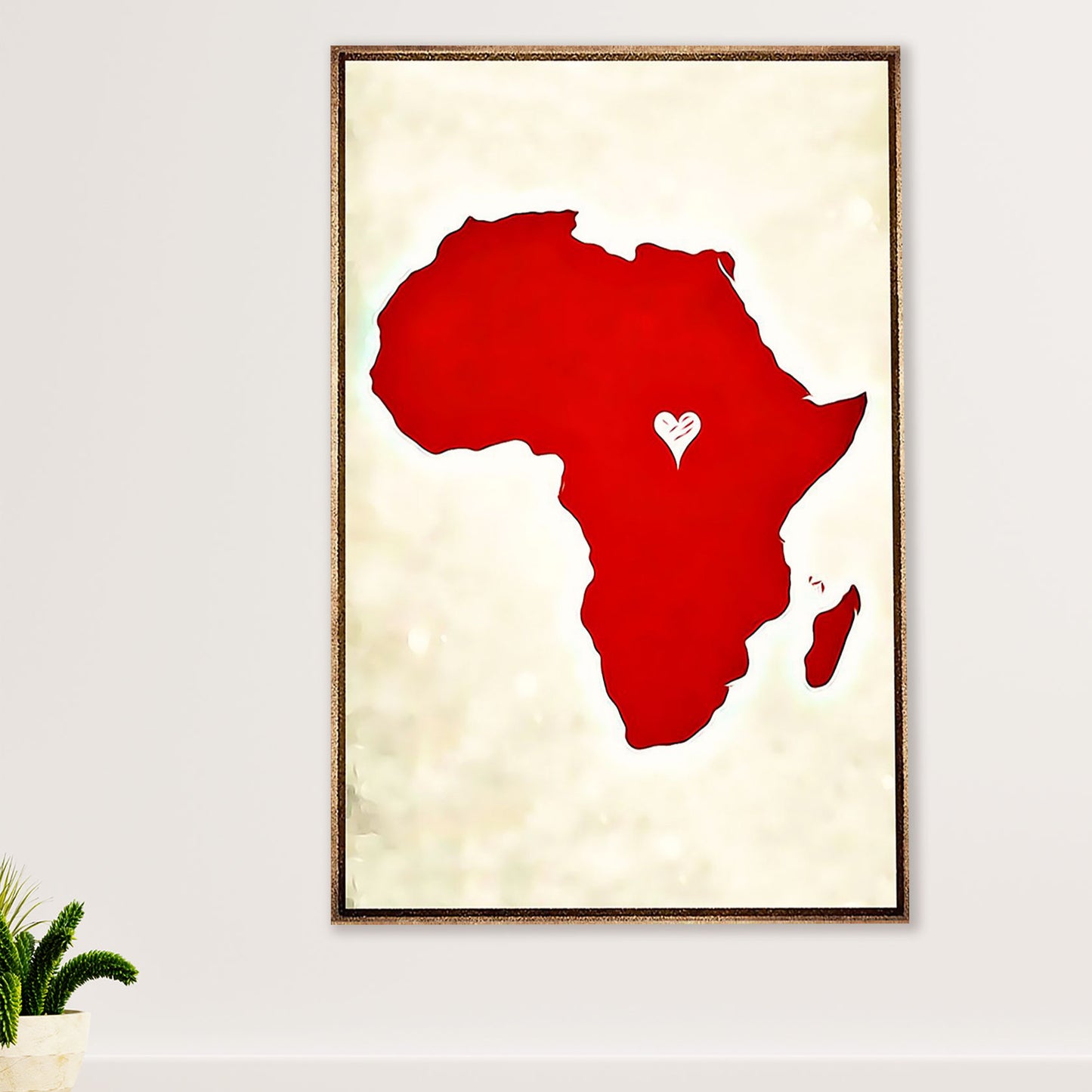African American Afro Poster Prints | Africa Map | Wall Art Gift for Black Girl