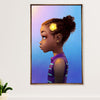 African American Afro Canvas Wall Art Prints | Black Kid Art | Gift for Black Girl