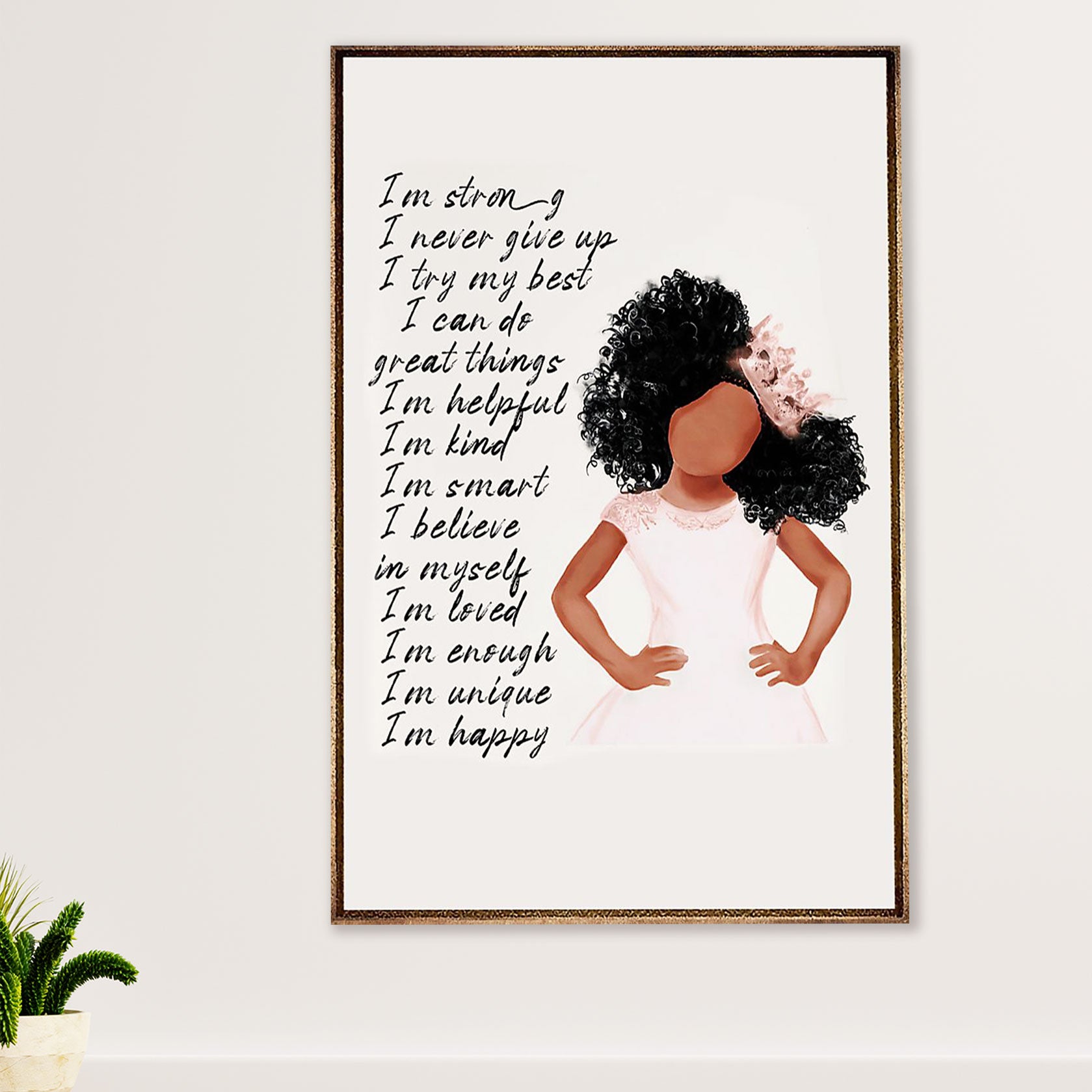 African American Afro Poster Prints | Black Pride Princess | Wall Art Gift for Black Girl