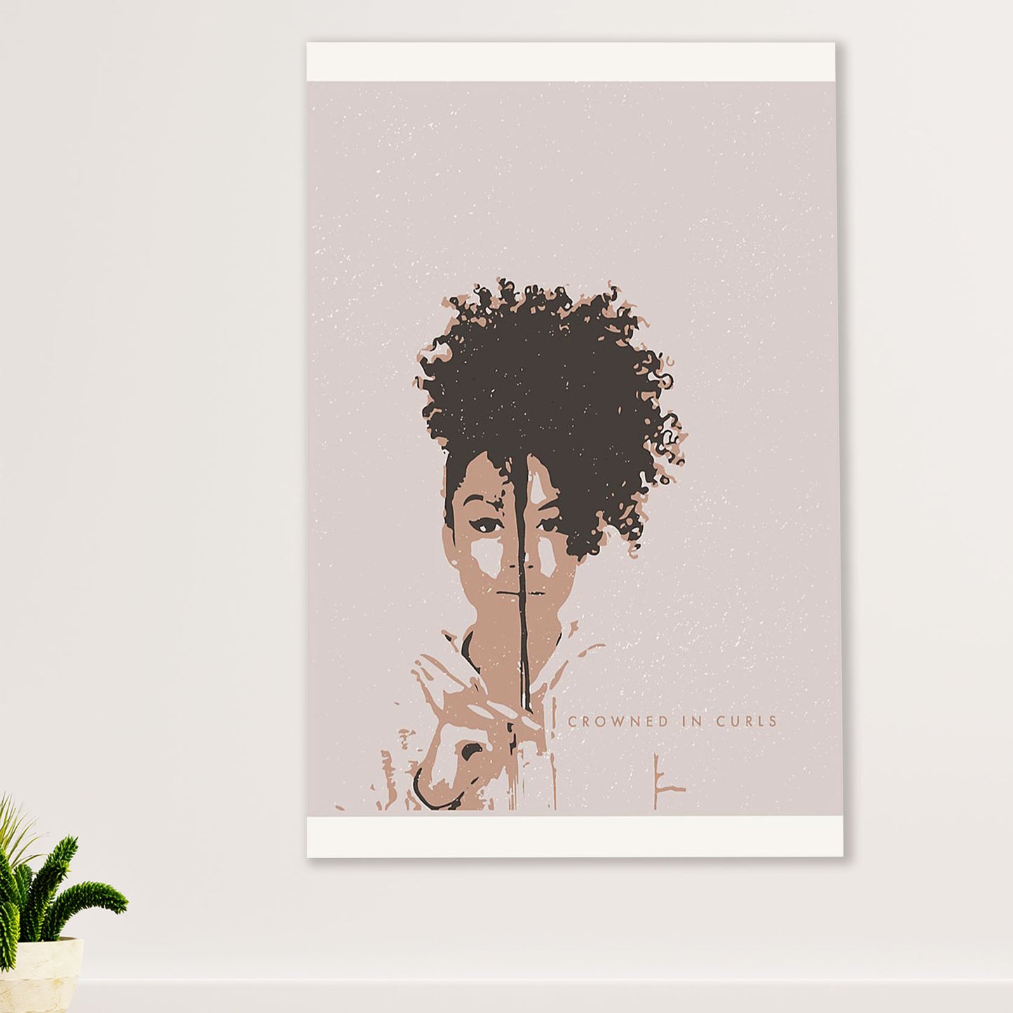 African American Afro Canvas Wall Art Prints | Crowned In Curls | Gift for Black Girl