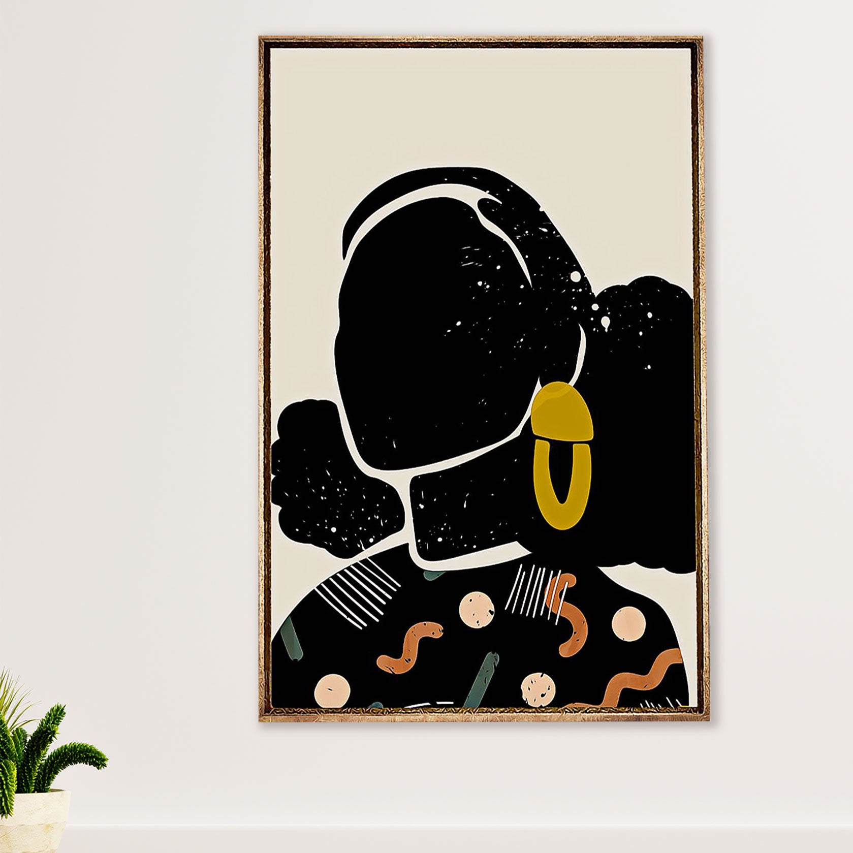 African American Afro Canvas Wall Art Prints | Girl The Star | Gift for Black Girl