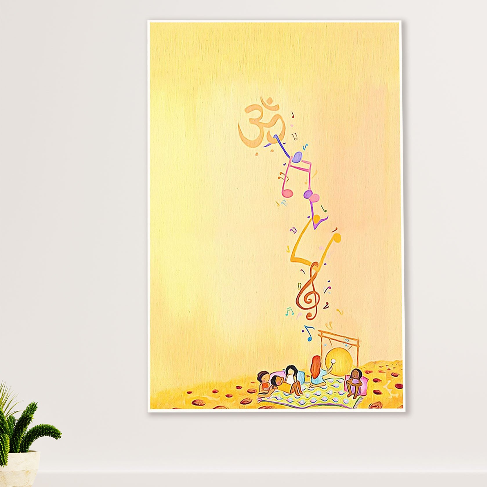 African American Afro Canvas Wall Art Prints | The Sun Song Notes | Gift for Black Girl