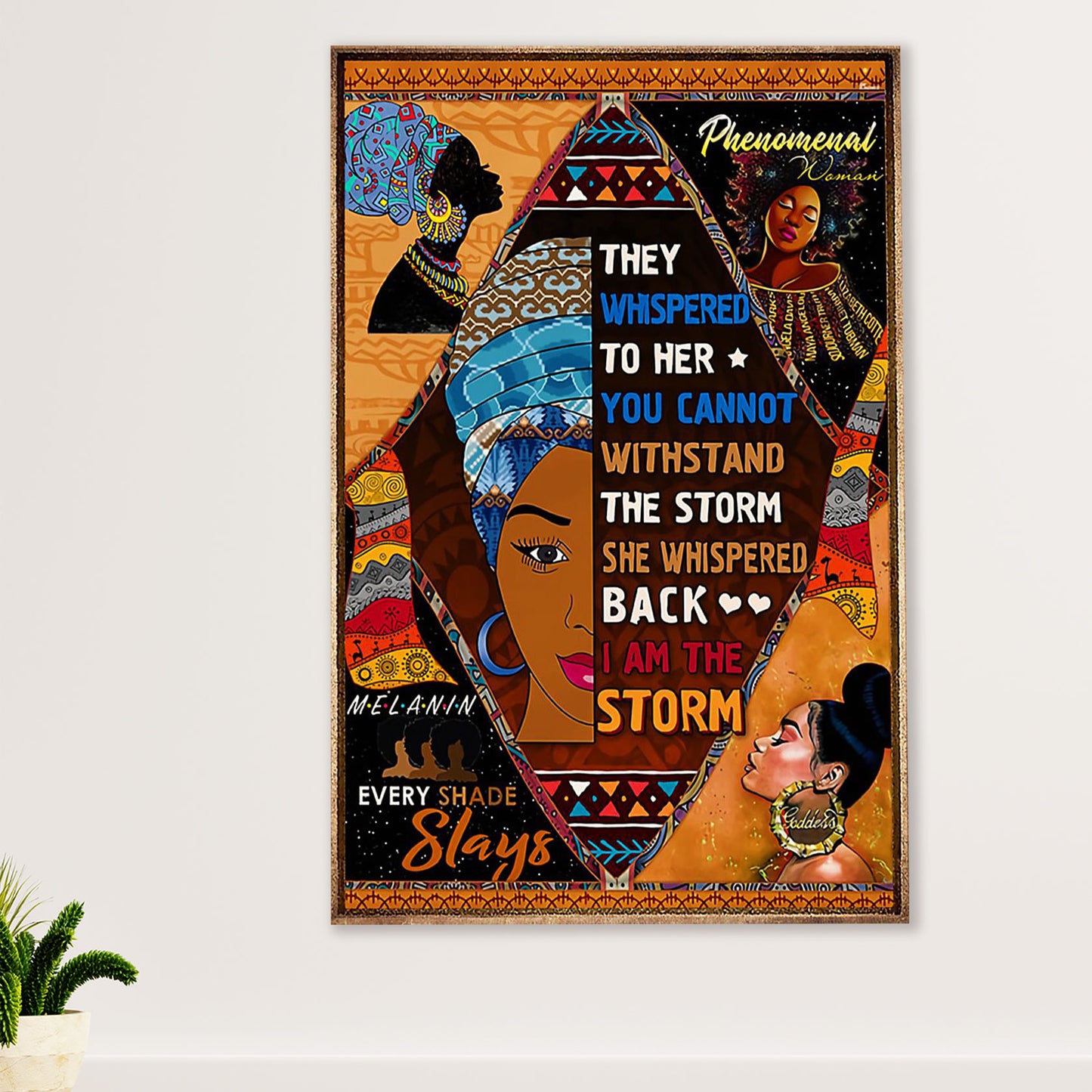 African American Afro Canvas Wall Art Prints | They Whispered To Her | Gift for Black Girl