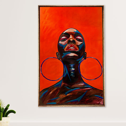 African American Afro Canvas Wall Art Prints | Black Girl Painting | Gift for Black Girl