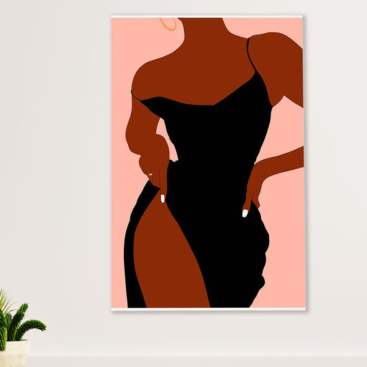 African American Afro Canvas Wall Art Prints | Sexy Afro Lady | Gift for Black Girl