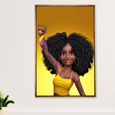 African American Afro Canvas Wall Art Prints | Black Lives Matter | Gift for Black Girl