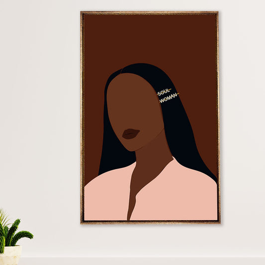 African American Afro Canvas Wall Art Prints | Soul Woman | Gift for Black Girl