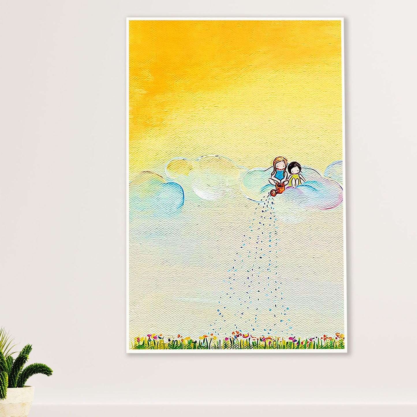 African American Afro Poster Prints | Kids Painting | Wall Art Gift for Black Girl