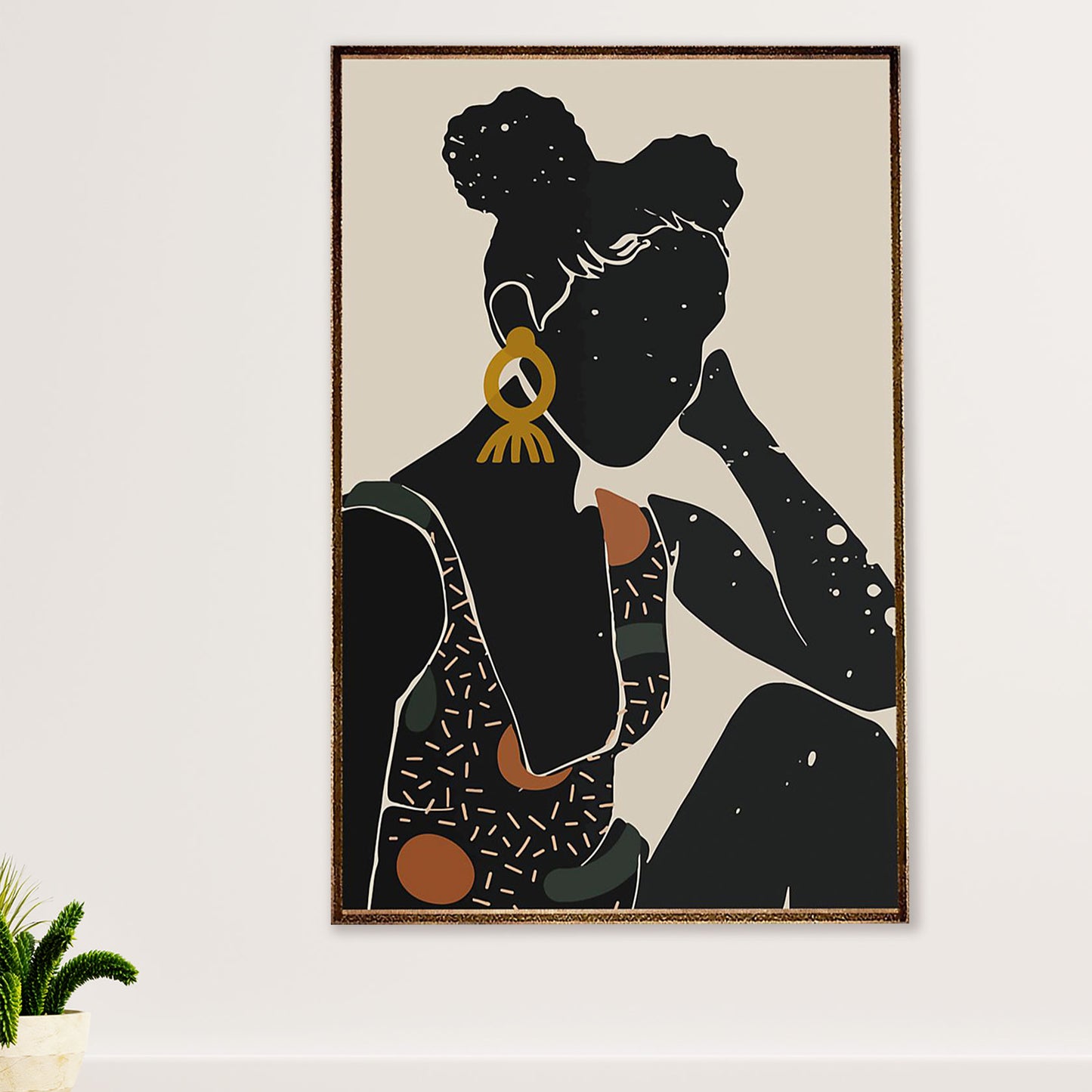 African American Afro Canvas Wall Art Prints | Black Girl The Star | Gift for Black Girl