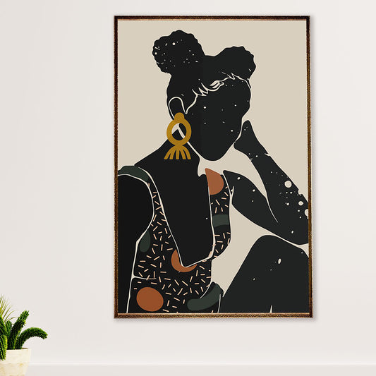African American Afro Canvas Wall Art Prints | Black Girl The Star | Gift for Black Girl