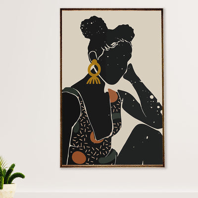 African American Afro Poster Prints | Black Girl The Star | Wall Art Gift for Black Girl