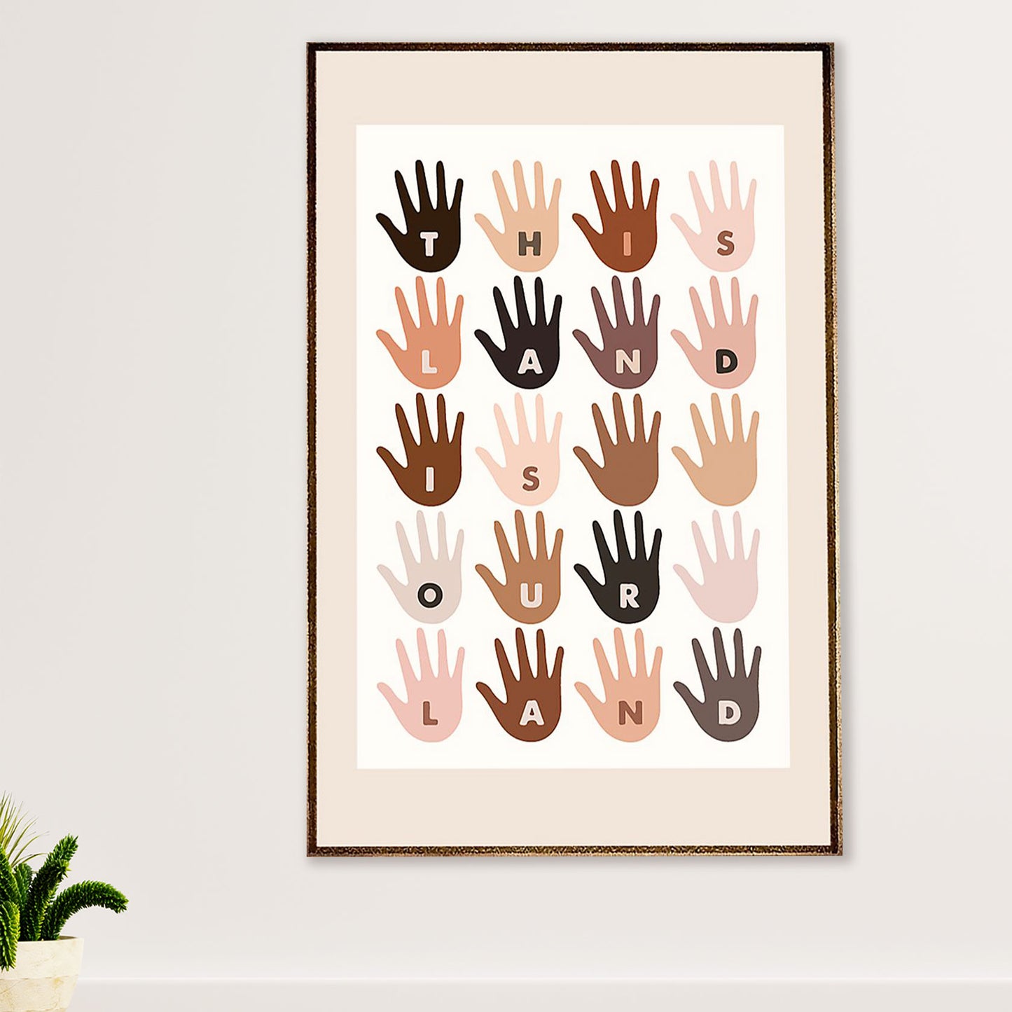 African American Afro Canvas Wall Art Prints | This Land Is Our Land | Gift for Black Girl