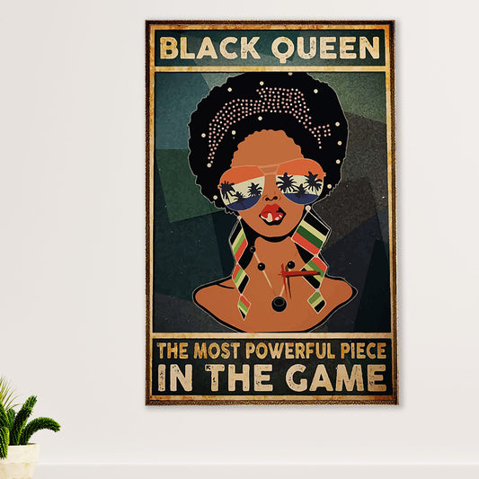 African American Afro Canvas Wall Art Prints | Black Queen | Gift for Black Girl