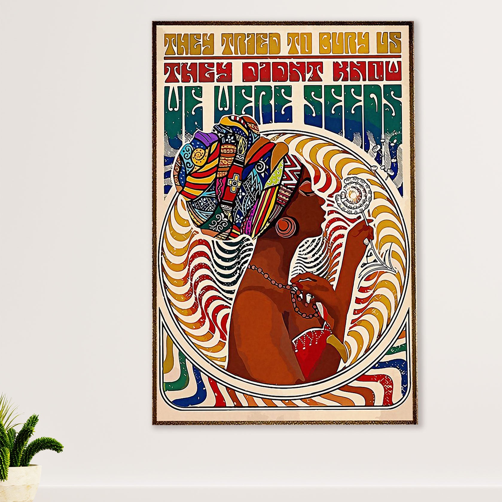 African American Afro Poster Prints | They Tried To Bury Us | Wall Art Gift for Black Girl