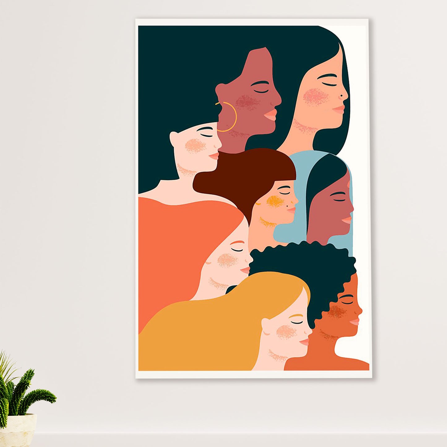 African American Afro Poster Prints | Girls With Different Colors | Wall Art Gift for Black Girl