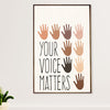 African American Afro Canvas Wall Art Prints | Your Voice Matters | Gift for Black Girl