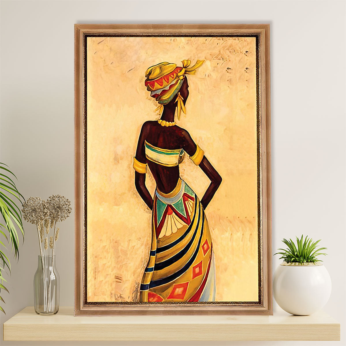 African American Afro Canvas Wall Art Prints | Charming Girl | Gift for Black Girl