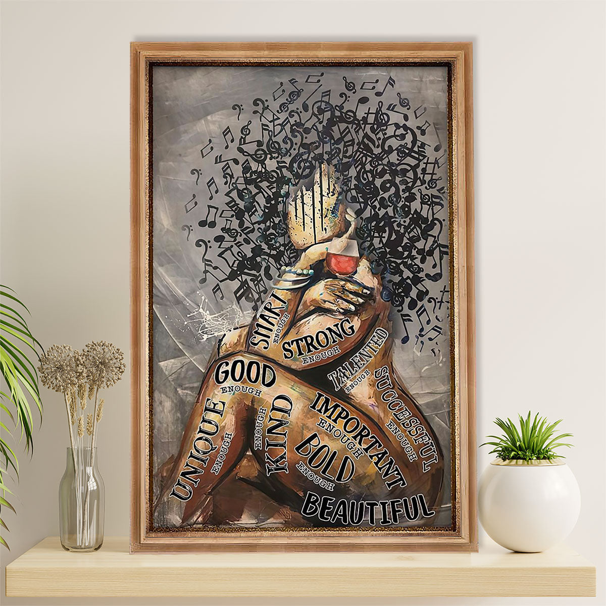 African American Afro Canvas Wall Art Prints | Strong Girl | Gift for Black Girl
