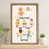 African American Afro Canvas Wall Art Prints | Together We Are Better - Different Cultures | Gift for Black Girl