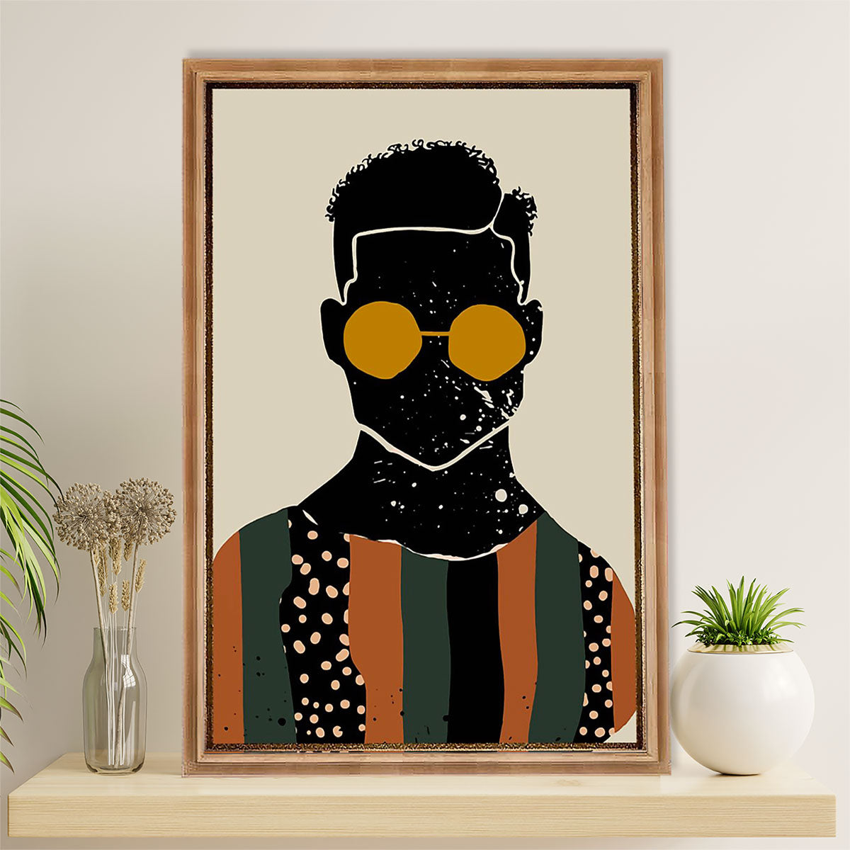 African American Afro Canvas Wall Art Prints | Black Men Galaxy | Gift for Black Girl