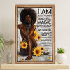 African American Afro Canvas Wall Art Prints | I Am Black Woman | Gift for Black Girl