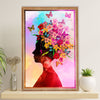 African American Afro Canvas Wall Art Prints | Woman Beautiful Mind Painting | Gift for Black Girl