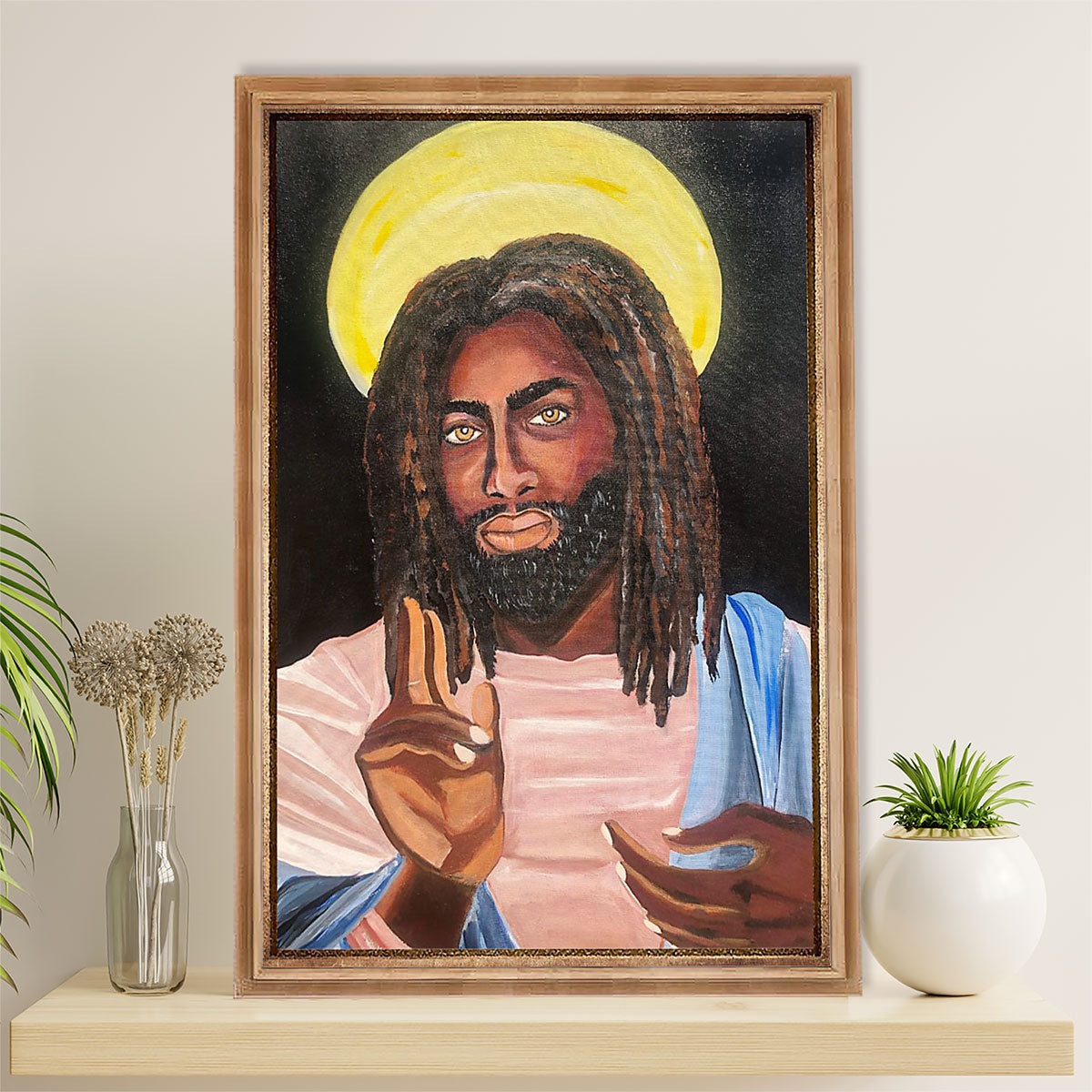 African American Afro Canvas Wall Art Prints | God | Gift for Black Girl