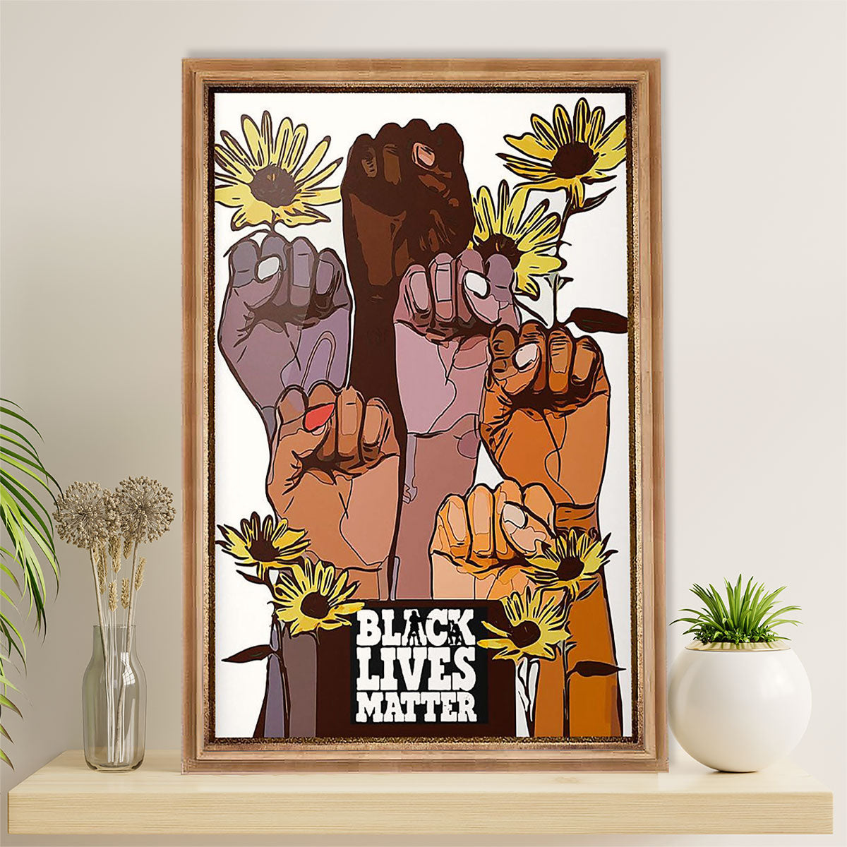 African American Afro Canvas Wall Art Prints | Black Lives Matter | Gift for Black Girl
