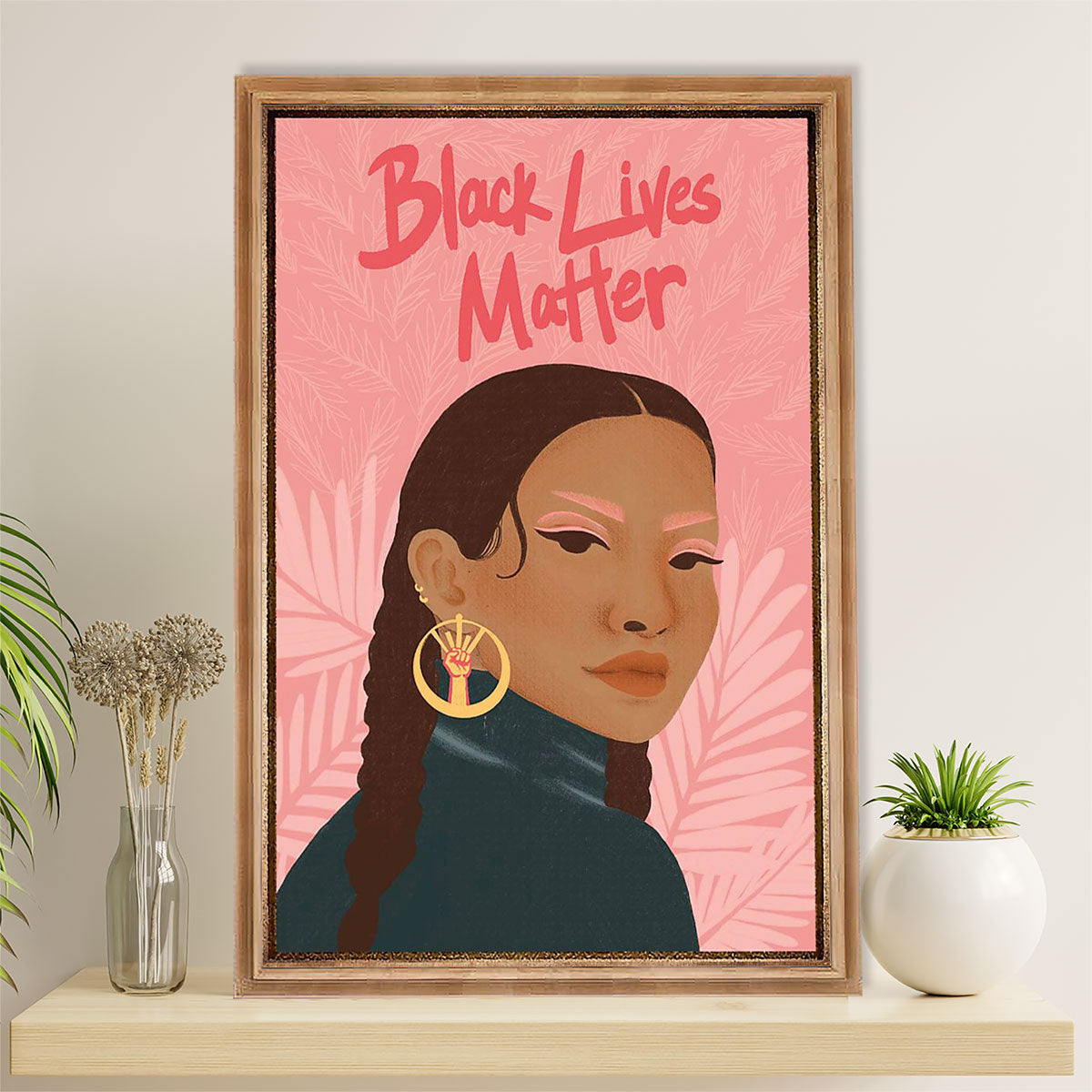African American Afro Canvas Wall Art Prints | Black Lives Matter | Gift for Black Girl