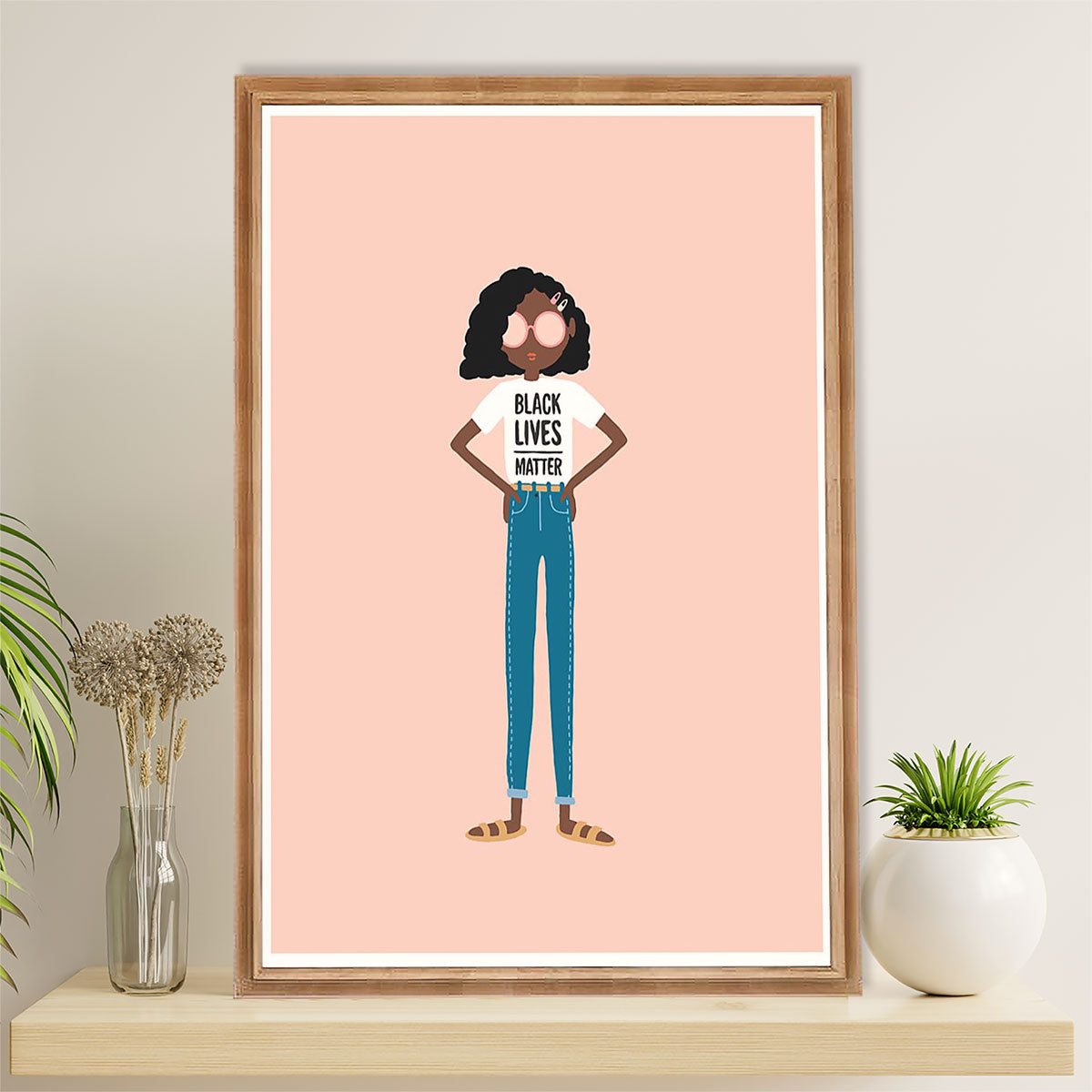 African American Afro Canvas Wall Art Prints | Black Lives Matter | Gift for Black Girl