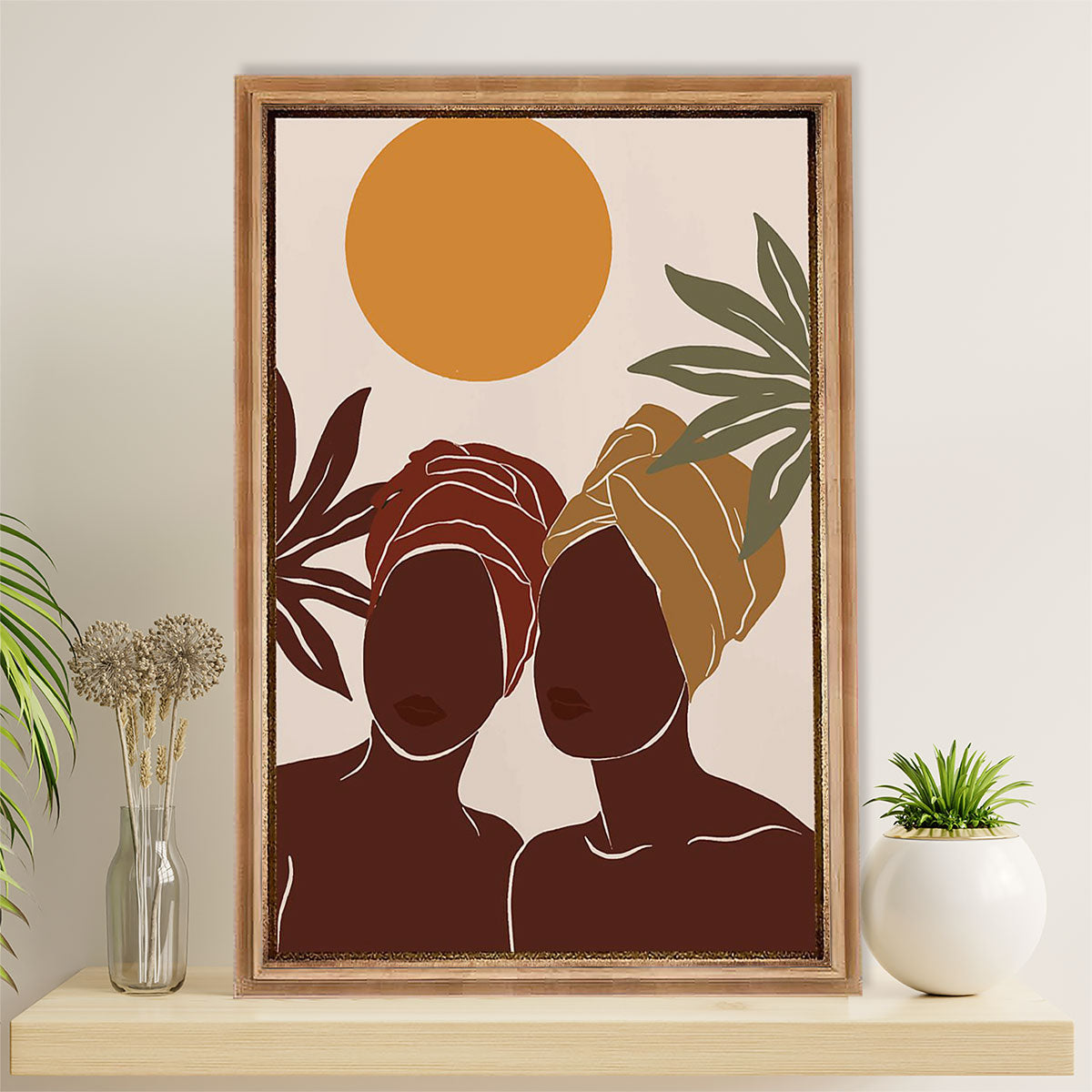 African American Afro Canvas Wall Art Prints | Two Girls Art | Gift for Black Girl