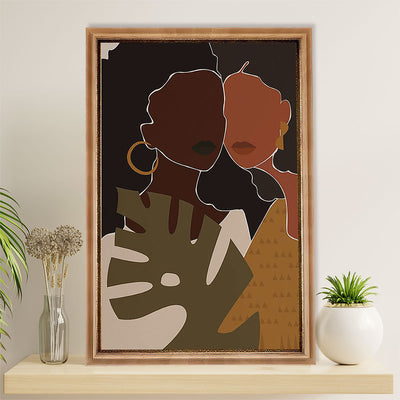 African American Afro Canvas Wall Art Prints | Two Girls Art | Gift for Black Girl