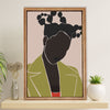 African American Afro Canvas Wall Art Prints | Girl Art Painting | Gift for Black Girl