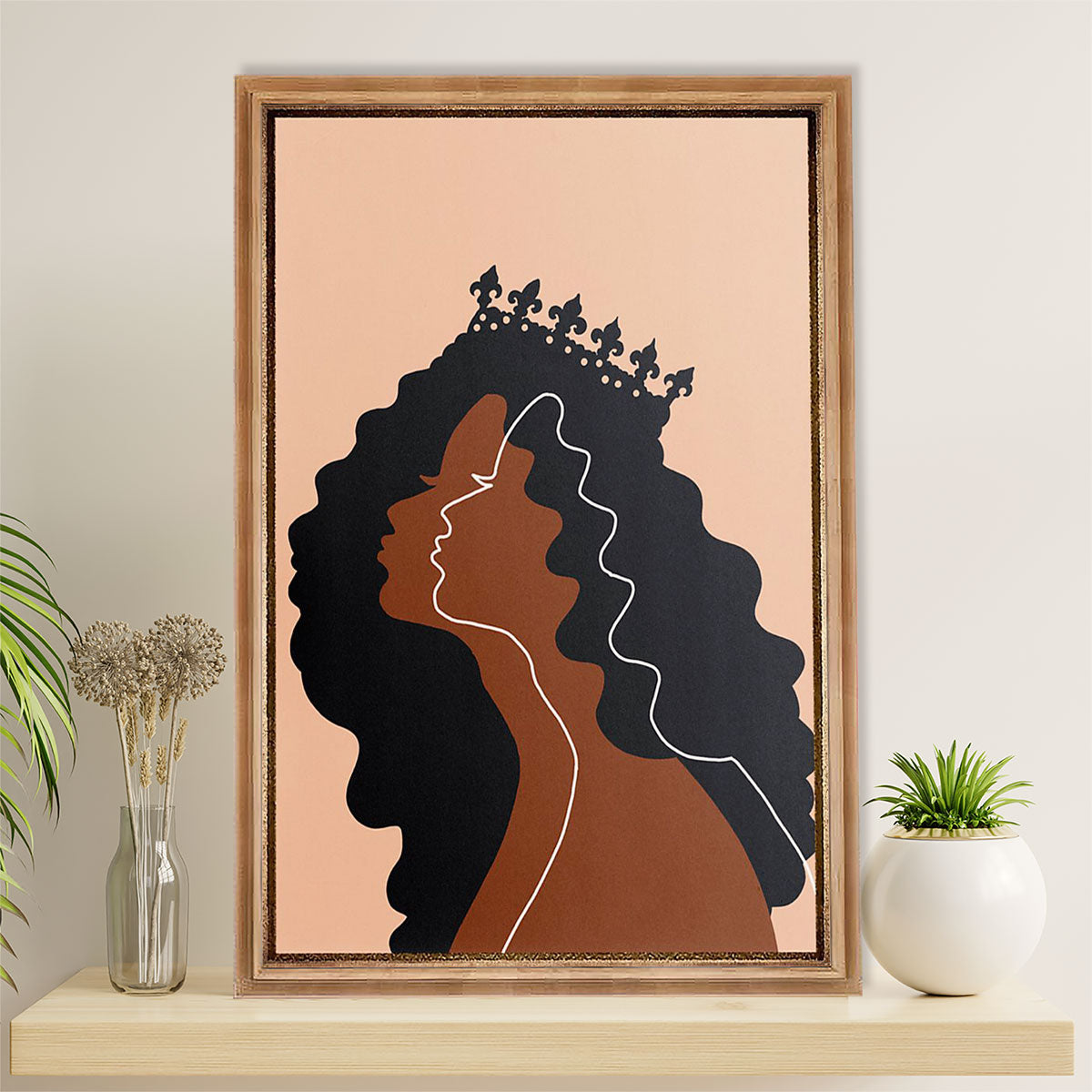 African American Afro Canvas Wall Art Prints | Black Queen Art | Gift for Black Girl