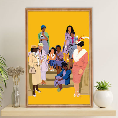 African American Afro Canvas Wall Art Prints | Different Colors Cultures Ladies | Gift for Black Girl