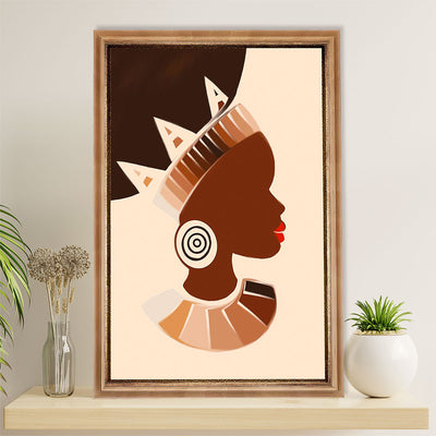 African American Afro Canvas Wall Art Prints | Black Queen Art | Gift for Black Girl