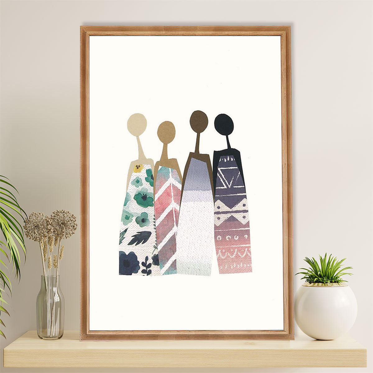 African American Afro Canvas Wall Art Prints | Women Art | Gift for Black Girl