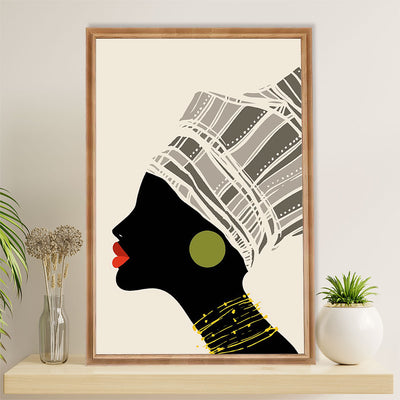 African American Afro Canvas Wall Art Prints | Girl Art Painting Retro | Gift for Black Girl