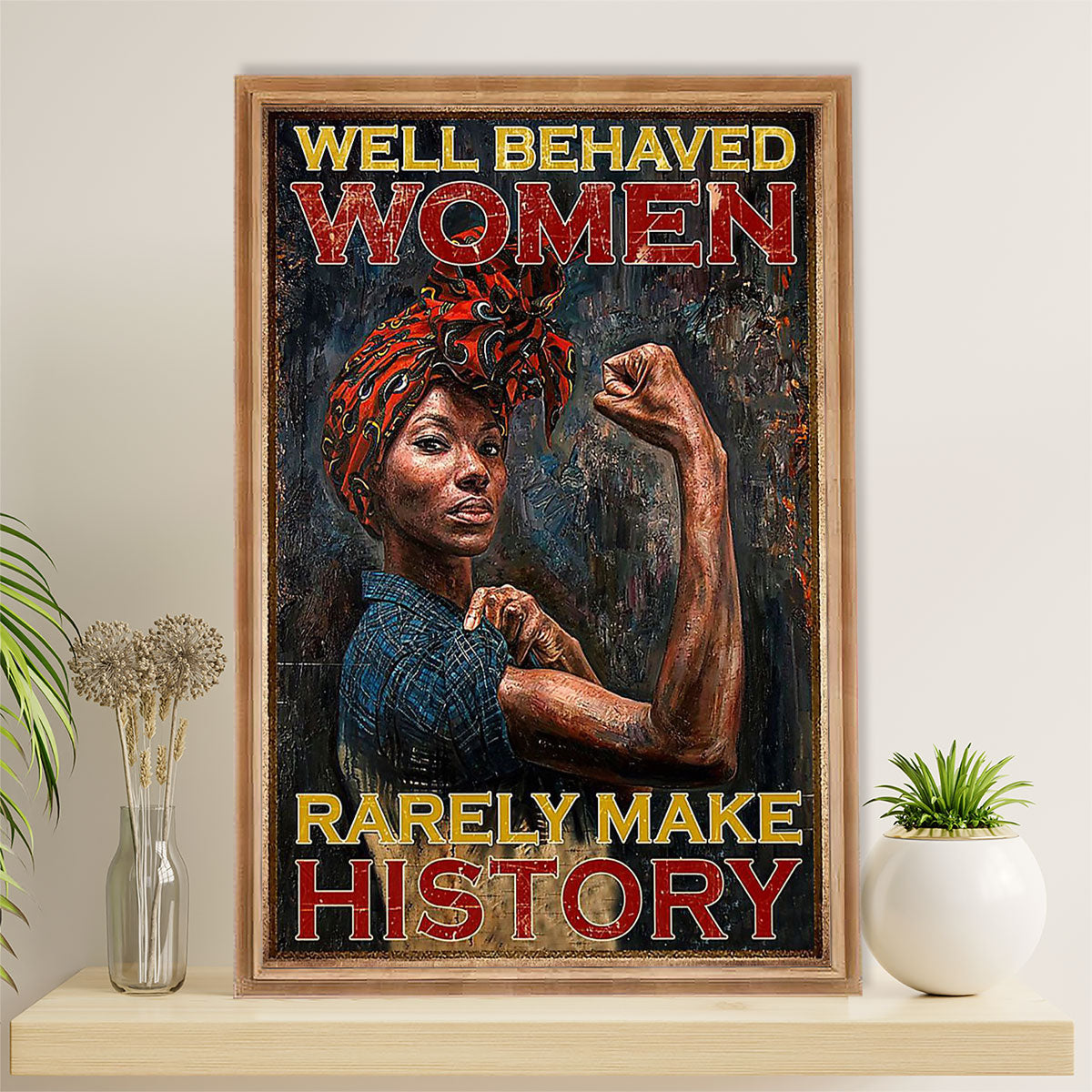 African American Afro Canvas Wall Art Prints | Well Bahaved Women | Gift for Black Girl
