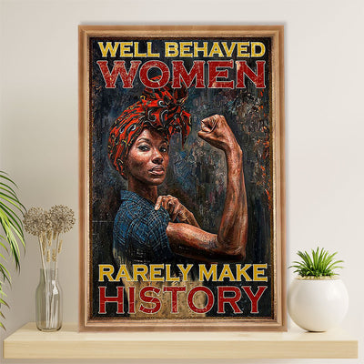 African American Afro Canvas Wall Art Prints | Well Bahaved Women | Gift for Black Girl
