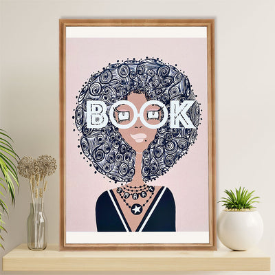 African American Afro Canvas Wall Art Prints | Smart Girl | Gift for Black Girl