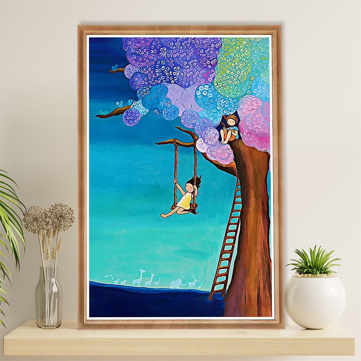 African American Afro Canvas Wall Art Prints | Childhood | Gift for Black Girl