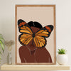 African American Afro Canvas Wall Art Prints | Butterfly Girl | Gift for Black Girl