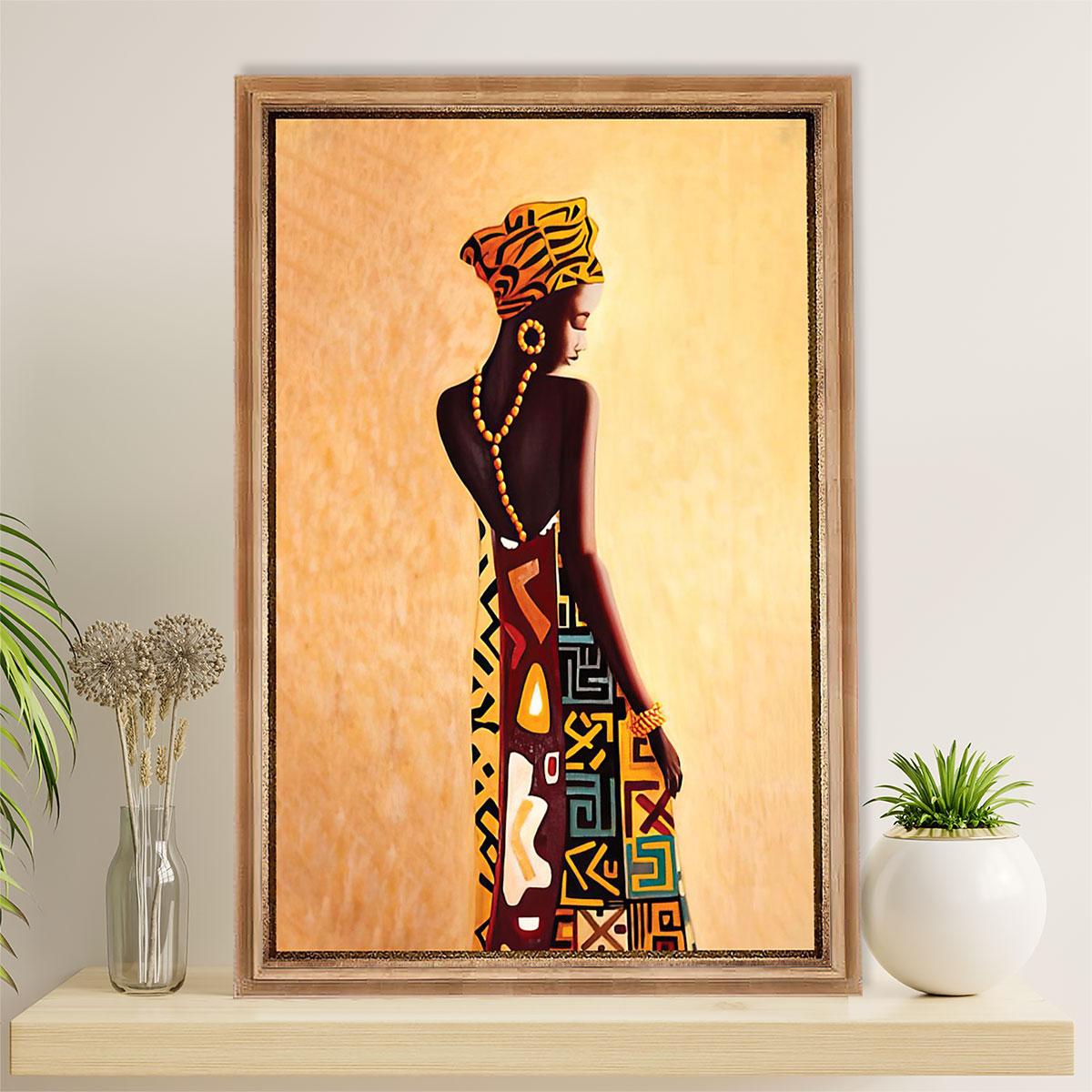 African American Afro Canvas Wall Art Prints | Charming Girl | Gift for Black Girl