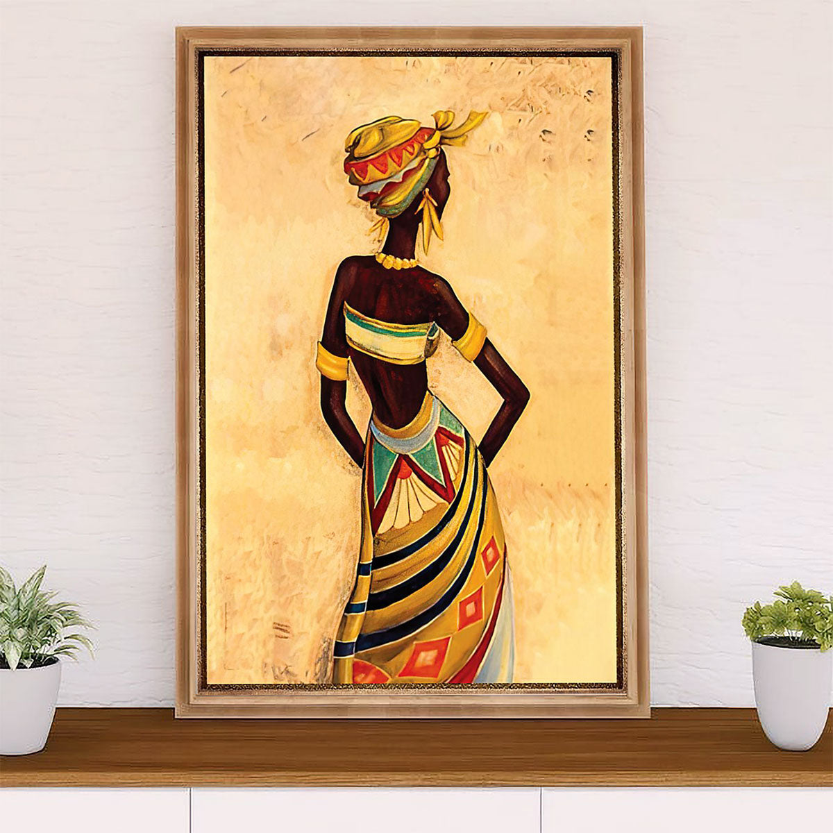 African American Afro Canvas Wall Art Prints | Charming Girl | Gift for Black Girl