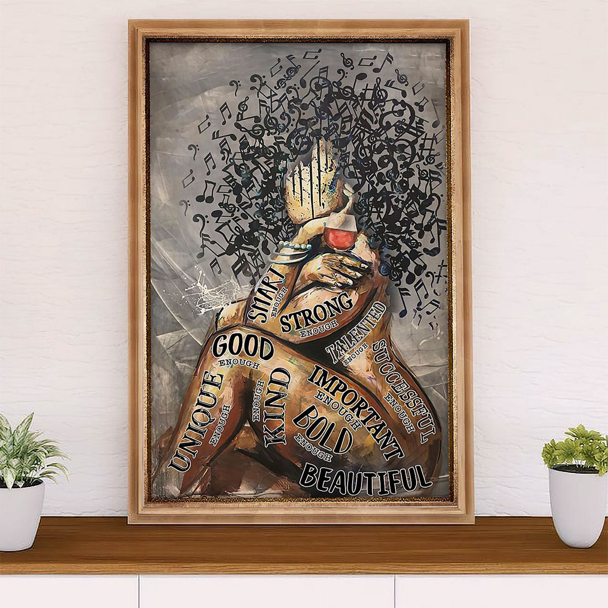 African American Afro Canvas Wall Art Prints | Strong Girl | Gift for Black Girl