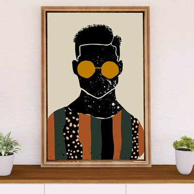 African American Afro Canvas Wall Art Prints | Black Men Galaxy | Gift for Black Girl