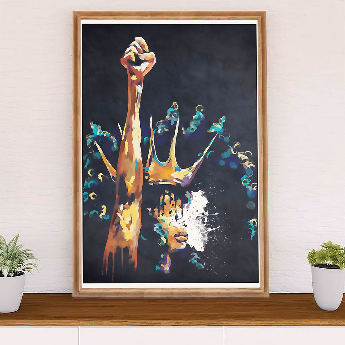 African American Afro Canvas Wall Art Prints | Black Queen | Gift for Black Girl