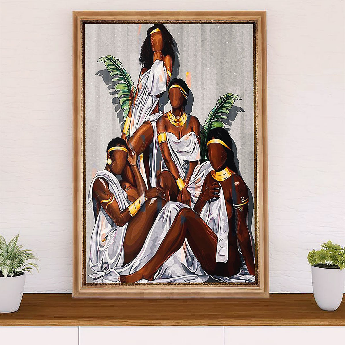 African American Afro Canvas Wall Art Prints | Women | Gift for Black Girl