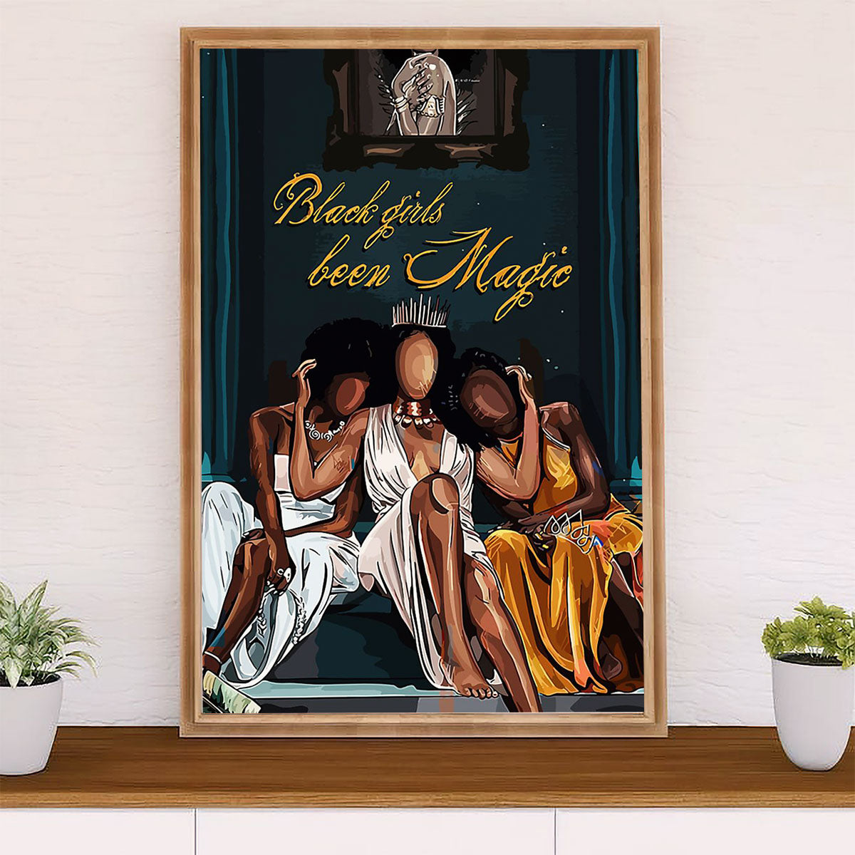 African American Afro Canvas Wall Art Prints | Black Girls Been Magic | Gift for Black Girl